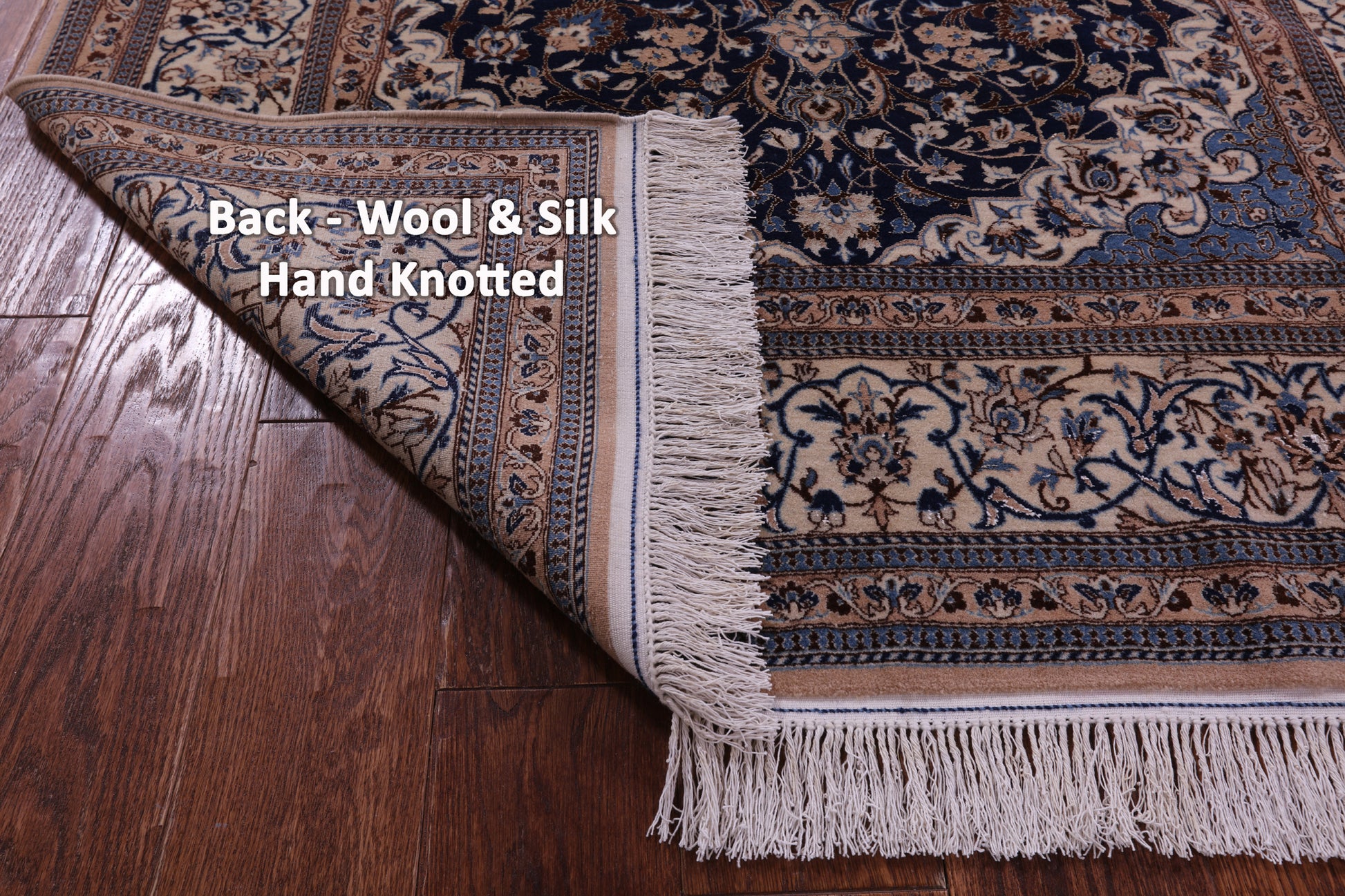 Persian Nain Hand Knotted Wool & Silk Rug - 4' 2" X 6' 10" - Golden Nile