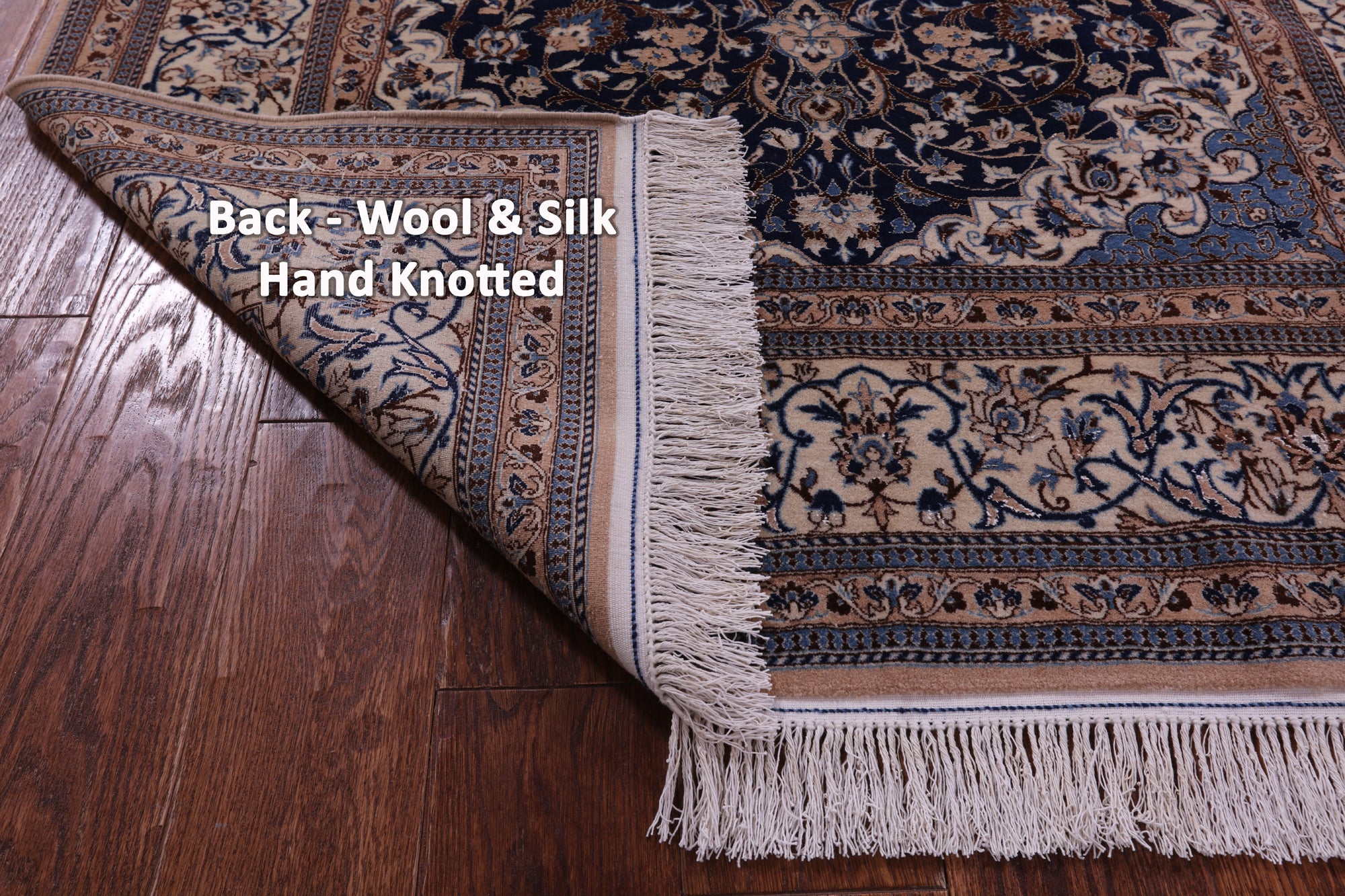 Persian Nain Hand Knotted Wool & Silk Rug - 4' 2" X 6' 10" - Golden Nile