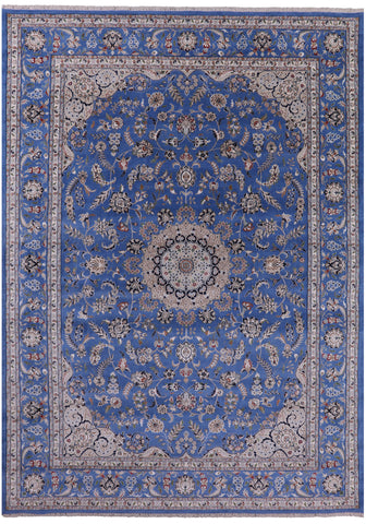 Persian Nain Handmade Wool & Silk Rug - 9' 9