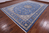 Persian Nain Handmade Wool & Silk Rug - 9' 9" X 14' 0" - Golden Nile