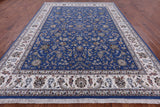 Persian Nain Hand Knotted Wool & Silk Rug - 9' 0" X 12' 4" - Golden Nile