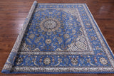 Square Persian Nain Hand Knotted Wool & Silk Rug - 8' 1" X 8' 1" - Golden Nile