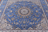 Square Persian Nain Hand Knotted Wool & Silk Rug - 8' 1" X 8' 1" - Golden Nile