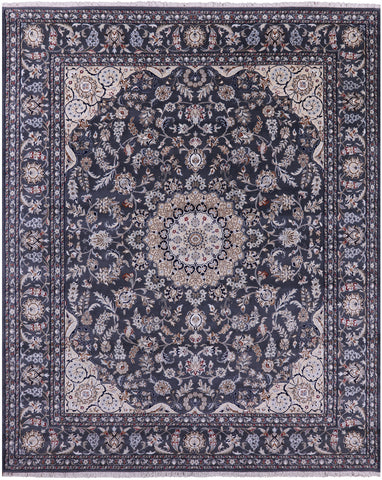 Persian Nain Hand Knotted Wool & Silk Rug - 8' 2
