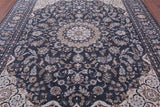 Persian Nain Hand Knotted Wool & Silk Rug - 8' 2" X 10' 2" - Golden Nile