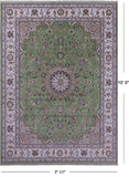 Persian Nain Hand Knotted Wool & Silk Rug - 7' 11" X 10' 0" - Golden Nile