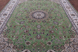 Persian Nain Hand Knotted Wool & Silk Rug - 7' 11" X 10' 0" - Golden Nile