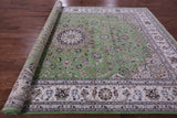 Persian Nain Hand Knotted Wool & Silk Rug - 7' 11" X 10' 0" - Golden Nile