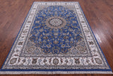 Persian Nain Handmade Wool & Silk Rug - 5' 10" X 9' 0" - Golden Nile
