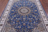 Persian Nain Handmade Wool & Silk Rug - 5' 10" X 9' 0" - Golden Nile