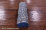 Blue Persian Nain Handmade Wool & Silk Runner Rug - 2' 9" X 12' 1" - Golden Nile