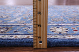 Blue Persian Nain Handmade Wool & Silk Runner Rug - 2' 9" X 12' 1" - Golden Nile