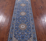 Persian Nain Hand Knotted Wool & Silk Rug - 2' 8" X 8' 1" - Golden Nile