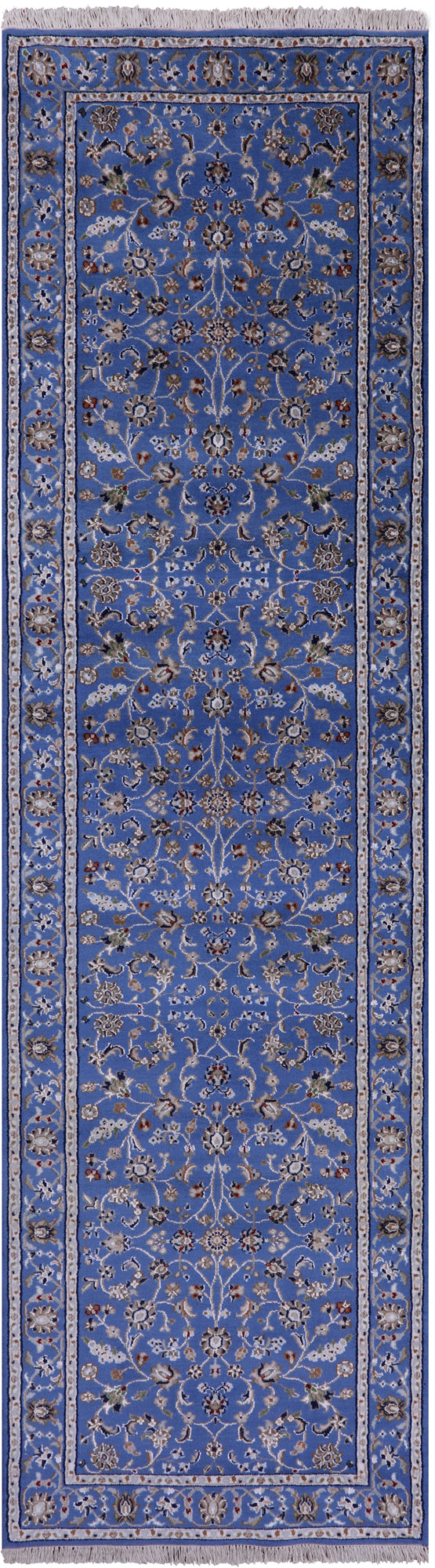 Persian Nain Handmade Wool & Silk Rug - 2' 9" X 10' 1" - Golden Nile