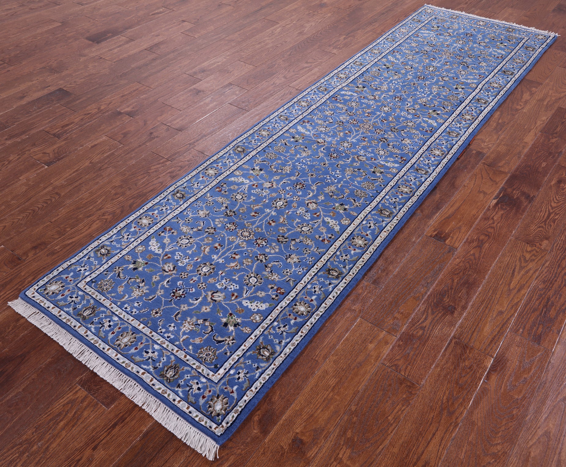 Persian Nain Handmade Wool & Silk Rug - 2' 9" X 10' 1" - Golden Nile