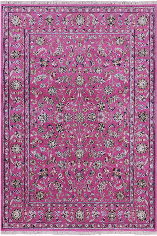 Persian Nain Hand Knotted Wool & Silk Rug - 5' 11
