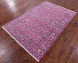 Persian Nain Hand Knotted Wool & Silk Rug - 5' 11" X 9' 1" - Golden Nile
