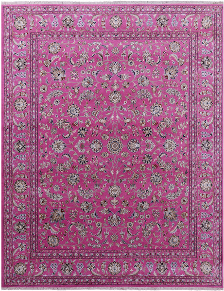 Persian Nain Hand Knotted Wool & Silk Rug - 8' 1" X 10' 2" - Golden Nile