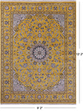 Persian Nain Hand Knotted Wool & Silk Rug - 9' 2" X 12' 2" - Golden Nile