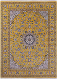 Persian Nain Hand Knotted Wool & Silk Rug - 9' 2" X 12' 2" - Golden Nile
