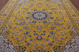 Persian Nain Hand Knotted Wool & Silk Rug - 9' 2" X 12' 2" - Golden Nile