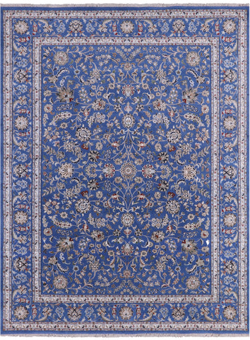 Persian Nain Hand Knotted Wool & Silk Rug - 9' 0