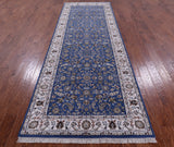 Persian Nain Hand Knotted Wool & Silk Rug - 2' 8" X 12' 1" - Golden Nile