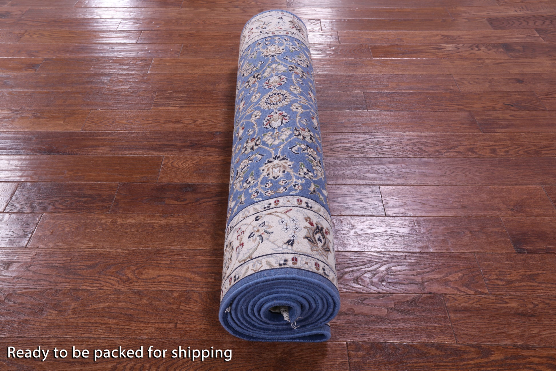 Persian Nain Hand Knotted Wool & Silk Rug - 2' 8" X 12' 1" - Golden Nile