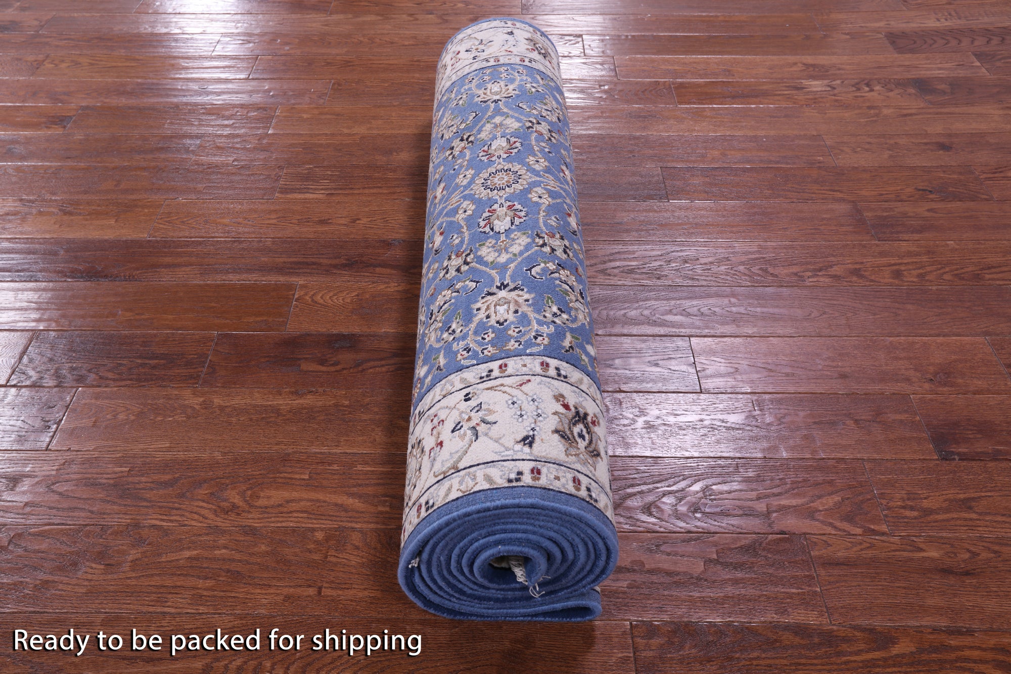 Persian Nain Hand Knotted Wool & Silk Rug - 2' 8" X 12' 1" - Golden Nile