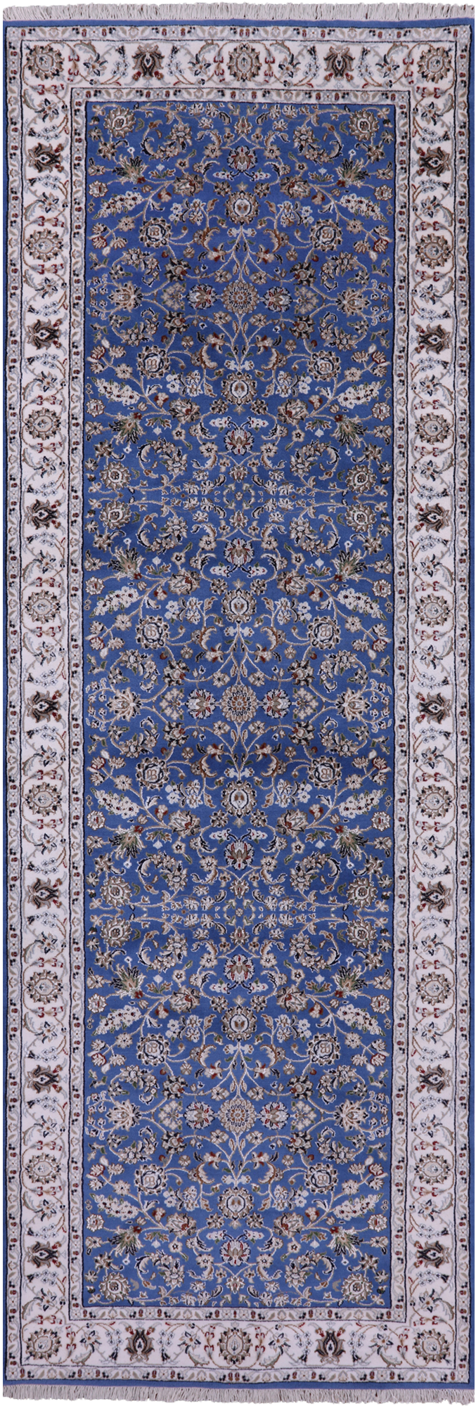 Persian Nain Handmade Wool & Silk Rug - 2' 9" X 14' 7" - Golden Nile