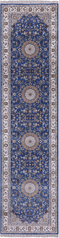 Persian Nain Hand Knotted Wool & Silk Rug - 2' 6