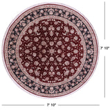 Round Persian Handmade Wool & Silk Rug - 7' 10" X 7' 10" - Golden Nile