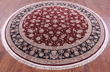 Round Persian Handmade Wool & Silk Rug - 7' 10" X 7' 10" - Golden Nile