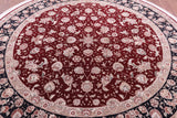 Round Persian Handmade Wool & Silk Rug - 7' 10" X 7' 10" - Golden Nile