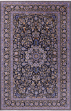 Blue Tree Of Life Persian Kashan Handmade Wool Rug - 7' 9" X 12' 2"