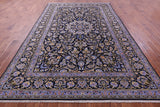 Blue Tree Of Life Persian Kashan Handmade Wool Rug - 7' 9" X 12' 2"