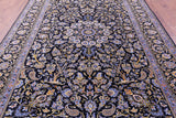 Blue Tree Of Life Persian Kashan Handmade Wool Rug - 7' 9" X 12' 2"