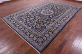 Blue Tree Of Life Persian Kashan Handmade Wool Rug - 7' 9" X 12' 2"