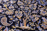 Blue Tree Of Life Persian Kashan Handmade Wool Rug - 7' 9" X 12' 2"