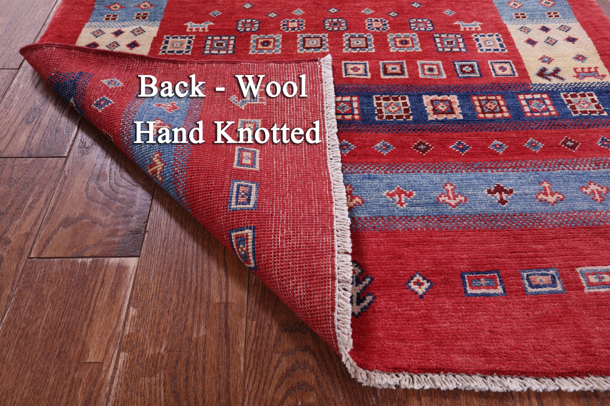 Tribal Persian Gabbeh Hand Knotted Wool Rug - 3' 2" X 4' 10" - Golden Nile