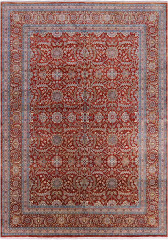 Persian Tabriz Handmade Wool Rug - 9' 1