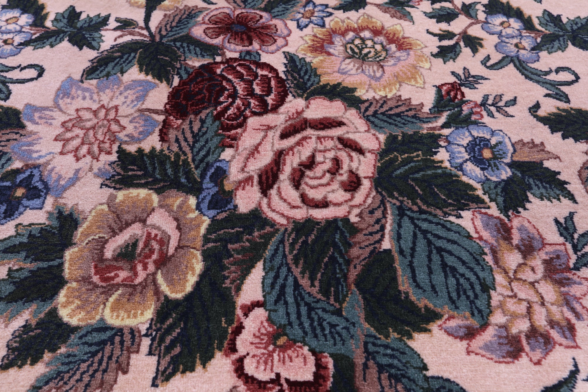 Ivory William Morris Hand Knotted Wool Rug - 8' 0" X 10' 3"