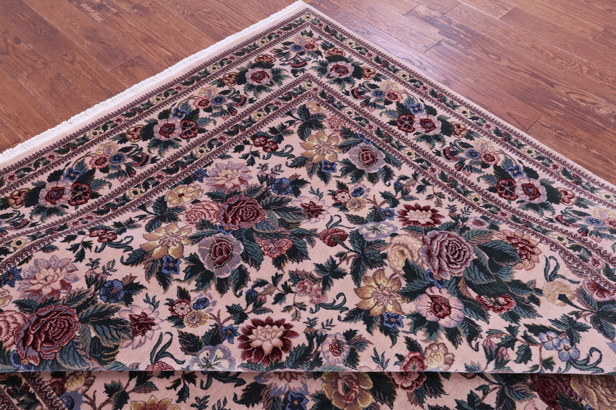 Ivory William Morris Hand Knotted Wool Rug - 8' 0" X 10' 3"