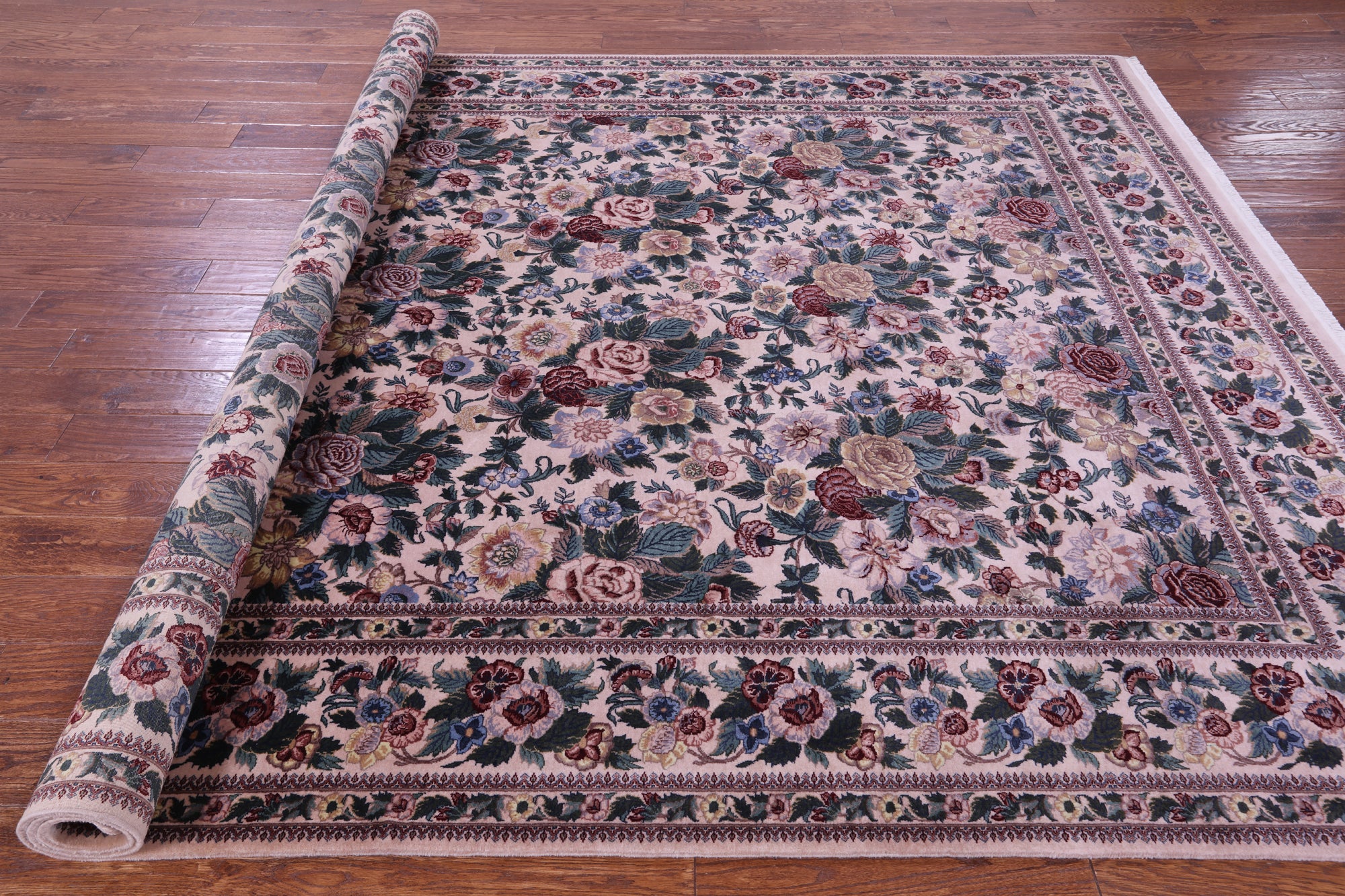 Ivory William Morris Hand Knotted Wool Rug - 8' 0" X 10' 3"