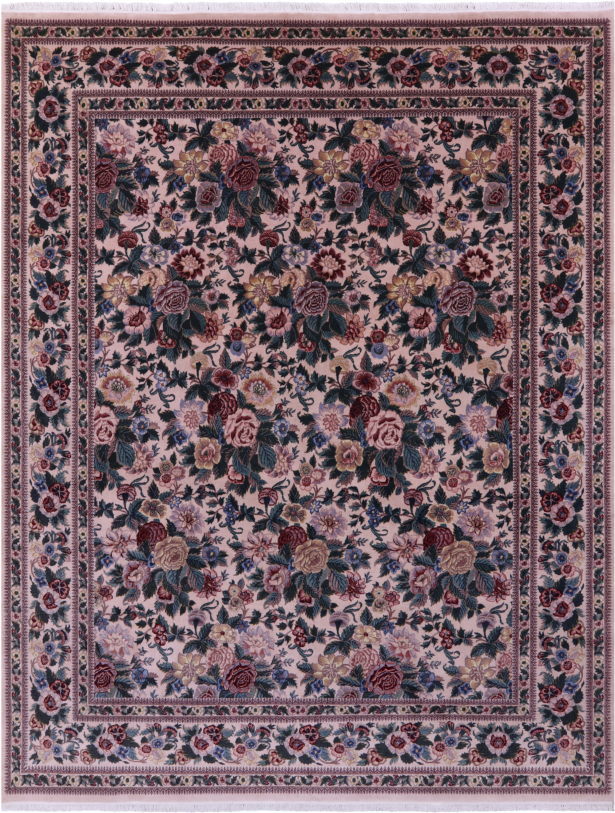 Ivory William Morris Hand Knotted Wool Rug - 8' 0" X 10' 3"