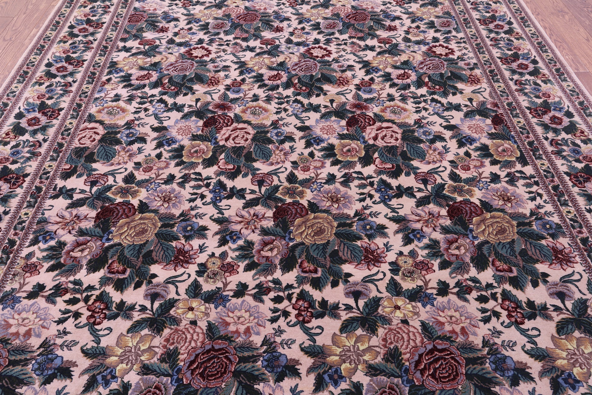 Ivory William Morris Hand Knotted Wool Rug - 8' 0" X 10' 3"