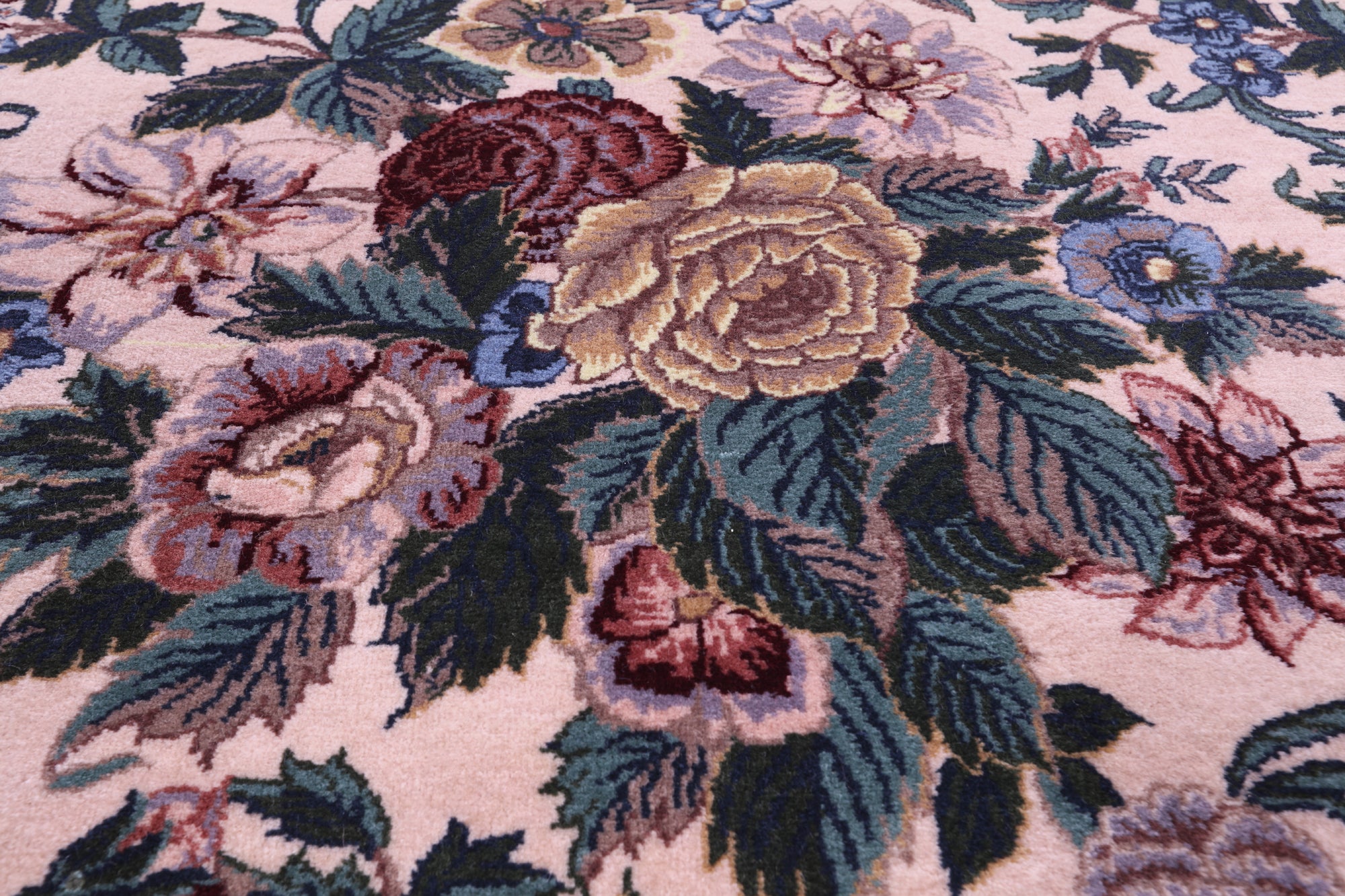 Ivory William Morris Hand Knotted Wool Rug - 8' 0" X 10' 3"