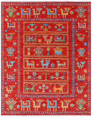 Tribal Persian Gabbeh Hand Knotted Wool Rug - 8' 0