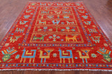 Tribal Persian Gabbeh Hand Knotted Wool Rug - 8' 0" X 10' 1" - Golden Nile