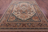 Antiqued Persian Heriz Serapi Hand Knotted Wool Rug - 8' 0" X 10' 3" - Golden Nile